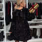 🎅CHRISTMAS SALE 50% OFF!!⏳50K+ SOLD! 🎁✨Long Sleeve Loose Sequined Tie-back Dress