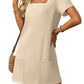 🔥Limited time sale 49% OFF🔥Women's Casual Square Neck Pocket Short Sleeve Dress with Pockets(BUY MORE SAVE MORE)