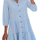 🍂Autumn Sales 49% OFF🔥Women's Button Down 3/4 Sleeve Shirt Dress