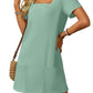 🔥Limited time sale 49% OFF🔥Women's Casual Square Neck Pocket Short Sleeve Dress with Pockets(BUY MORE SAVE MORE)