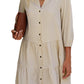 🍂Autumn Sales 49% OFF🔥Women's Button Down 3/4 Sleeve Shirt Dress
