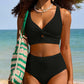 💥LAST DAY SPECIAL PRICE: ￡11.99!👙Textured Knot-Front High-Waisted Bikini Set
