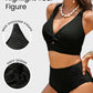 💥LAST DAY SPECIAL PRICE: ￡11.99!👙Textured Knot-Front High-Waisted Bikini Set