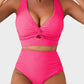 💥LAST DAY SPECIAL PRICE: ￡11.99!👙Textured Knot-Front High-Waisted Bikini Set