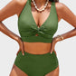 💥LAST DAY SPECIAL PRICE: ￡11.99!👙Textured Knot-Front High-Waisted Bikini Set