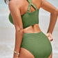 💥LAST DAY SPECIAL PRICE: ￡11.99!👙Textured Knot-Front High-Waisted Bikini Set
