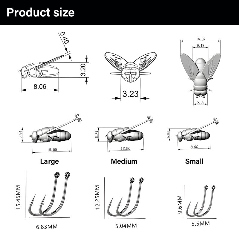 🔥Last Day Promotion 49% OFF🔥 - Simulated Flies Fishing Attractor Bait Hook-12