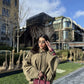 New Autumn Spring Military Short Jacket, Casual Loose Fit Women's Coat, Trendy Army Color Outerwear for Daily Wear