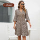 💥LAST DAY SALE 50% OFF👗Women's Trendy Leopard Print V-Neck Loose Fit Dress