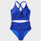 💥LAST DAY SPECIAL PRICE: ￡11.99!👙Textured Knot-Front High-Waisted Bikini Set