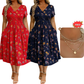 ⏳LAST DAY SALE ONLY￡17.99!!🌿Women's V-Neck Floral Print Dress with Twist Waist