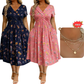⏳LAST DAY SALE ONLY￡17.99!!🌿Women's V-Neck Floral Print Dress with Twist Waist
