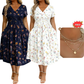 ⏳LAST DAY SALE ONLY￡17.99!!🌿Women's V-Neck Floral Print Dress with Twist Waist