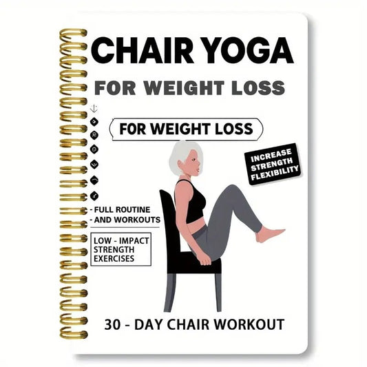 ⏳LAST DAY SALE 50% OFF!!🔥30-Day Chair Yoga Weight Loss Spiral Notebook & Exercise Guide