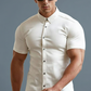 Men's Stretch Slim Muscle Fit Short Sleeve Dress Shirts Casual Button-Down Style Perfect Menswear for Dad,back to school,back to school shopping sohochic style