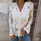 🏆Flash Sale⚡ 50K+ SOLD! Almost Gone-💥Cutout Embroidered V-Neck Button Long Sleeve Top，Best gifts