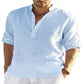 🔥Last Day Surprise Price ￡10.99!!🔥Men's Cotton Linen Shirt Long Sleeve
