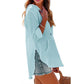 🔥LIMITED SALE 50% OFF!!🔥Women's Oversized Hooded Beach Cover Up - Long Sleeve V-Neck Pocket Shirt