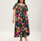🏖️Summer Hot Sale 70% OFF with FREE GIFT!!💃Éloise™ Women's Square-Neck Floral Midi Dress 🌺 – Smocked Waist, Side Pockets 👜 & Flowy Silhouette | Flattering for All Body Types 💕