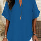 ⏳LAST DAY SALE: ONLY ￡11.99!!✨👚Women's Plain Short Sleeve Blouse, Casual Solid Color Top for Daily Wear