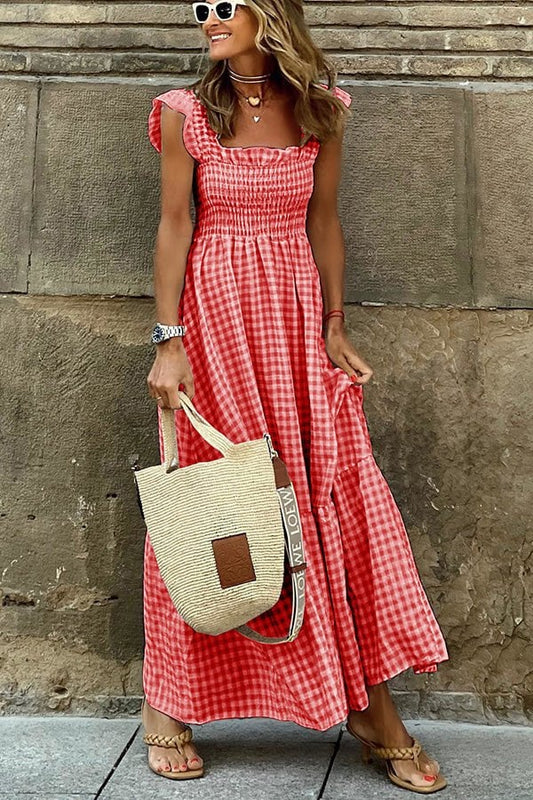 🎉LAST DAY SALE - ONLY ￡14.99!✨💃Women's Vintage Plaid Clashing Dresses