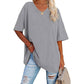 🌷LAST DAY SALE ONLY ￡10.99!!☀️Women's Summer Half Sleeve Casual Loose Fit Cotton Tunic T-shirt