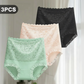 Women's Floral Lace High Waist Hip Lifting Cotton Briefs (3 Pack / 6 Pack)