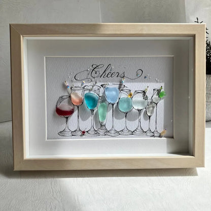 ⏳LAST DAY SALE 70% OFF!💖Cocktail Party Sea Glass Art🍸Cocktail Party Sea Glass Art