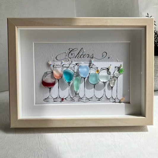 ⏳LAST DAY SALE 70% OFF!💖Cocktail Party Sea Glass Art🍸Cocktail Party Sea Glass Art