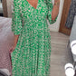 🔥HOT SALE 49% OFF💃Bohemian Casual Print V-Neck Waist Wrap Long Dress-5