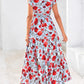 🏖️Early Summer Sale-50% Off🌷Women's Boho Print V Neck Ruffle Maxi Dress