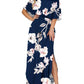 Women's Off-Shoulder Ruffled Side-Slit Maxi Dress with Pockets