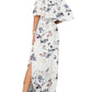 Women's Off-Shoulder Ruffled Side-Slit Maxi Dress with Pockets