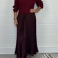 🍂Autumn Promotion 49% OFF🔥Women's solid color Long Sleeve Jumper & Pleated Bottom Dress