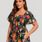 🏖️Summer Hot Sale 70% OFF with FREE GIFT!!💃Éloise™ Women's Square-Neck Floral Midi Dress 🌺 – Smocked Waist, Side Pockets 👜 & Flowy Silhouette | Flattering for All Body Types 💕