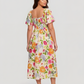 🏖️Summer Hot Sale 70% OFF with FREE GIFT!!💃Éloise™ Women's Square-Neck Floral Midi Dress 🌺 – Smocked Waist, Side Pockets 👜 & Flowy Silhouette | Flattering for All Body Types 💕
