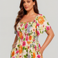 🏖️Summer Hot Sale 70% OFF with FREE GIFT!!💃Éloise™ Women's Square-Neck Floral Midi Dress 🌺 – Smocked Waist, Side Pockets 👜 & Flowy Silhouette | Flattering for All Body Types 💕