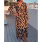 💃LAST DAY SALE 49% OFF🔥Women's Leopard Print V-Neck Long Sleeved Dress