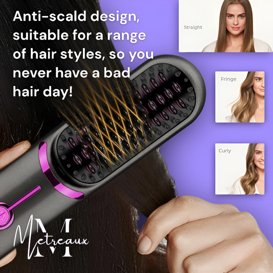 🏆2026 NEW HOT SALE: ONLY ￡13.99!!💁‍♀️Wireless Ceramic Heating Hair Straightening Hairbrush