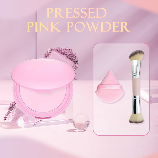 💗LAST DAY BUY 1 GET 1 FREE!!💗Pressed Pink Powder with Brush and Triangle Puff