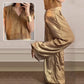 💕LAST DAY SALE 49% OFF💕Women's Casual Short-Sleeve Top & Wide-Leg Pants Two-Piece Suit