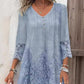 Elegant half sleeve v-neck lace dress for women