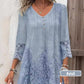 Elegant half sleeve v-neck lace dress for women
