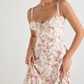 💕HOT SALE 49% OFF💕Frenchy Style All Over Print Ruched Women Lace Up Dress🌸
