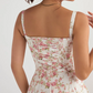 💕HOT SALE 49% OFF💕Frenchy Style All Over Print Ruched Women Lace Up Dress🌸