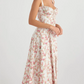 💕HOT SALE 49% OFF💕Frenchy Style All Over Print Ruched Women Lace Up Dress🌸