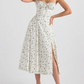 💕HOT SALE 49% OFF💕Frenchy Style All Over Print Ruched Women Lace Up Dress🌸