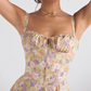 💕HOT SALE 49% OFF💕Frenchy Style All Over Print Ruched Women Lace Up Dress🌸