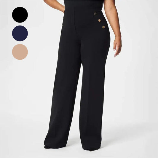 ⏳LAST DAY SALE 70% OFF!!!!⚡50K+ SOLD!✨Women's Plus Size High Stretch High-Waist Wide-Leg Pants