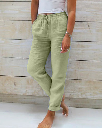 🌟LAST DAY SPECIAL PRICE: ￡12.99!!🌟Women's  Elastic Waist Cotton Linen Casual Pants
